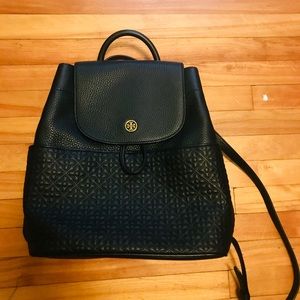 Tory Burch leather backpack black. NWOT.